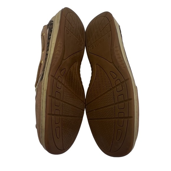 Sperry Top Sider Brown Angelfish Leopard Jacquard Boat Shoe Size 7.5 Women's - Picture 9 of 9